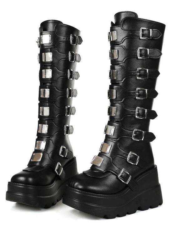 CELNEPHO Shoes - Chunky Platform Knee High Boot Women’s Size 7 Black Goth